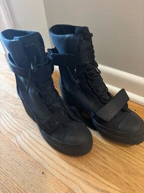 Converse Black High-Top Platform Combat Boots